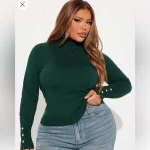 Fashion Nova Green Turtleneck Sweater
